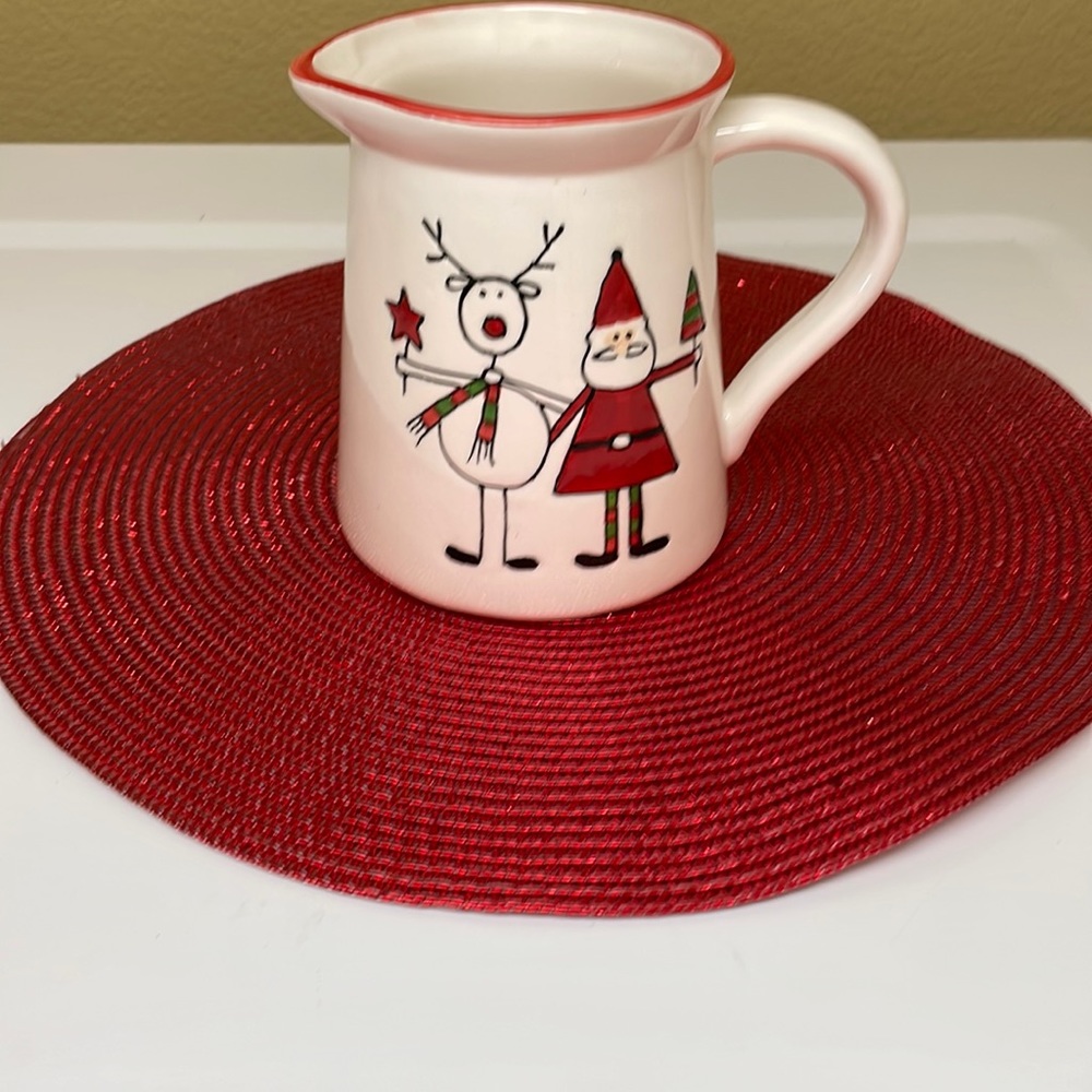 NWOT Holiday Hoopla Reindeer With Santa Pitcher